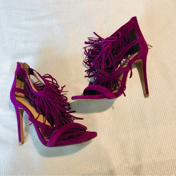 Steve Madden Vibrant Purple Fringe Heels - Picture 4 of 8